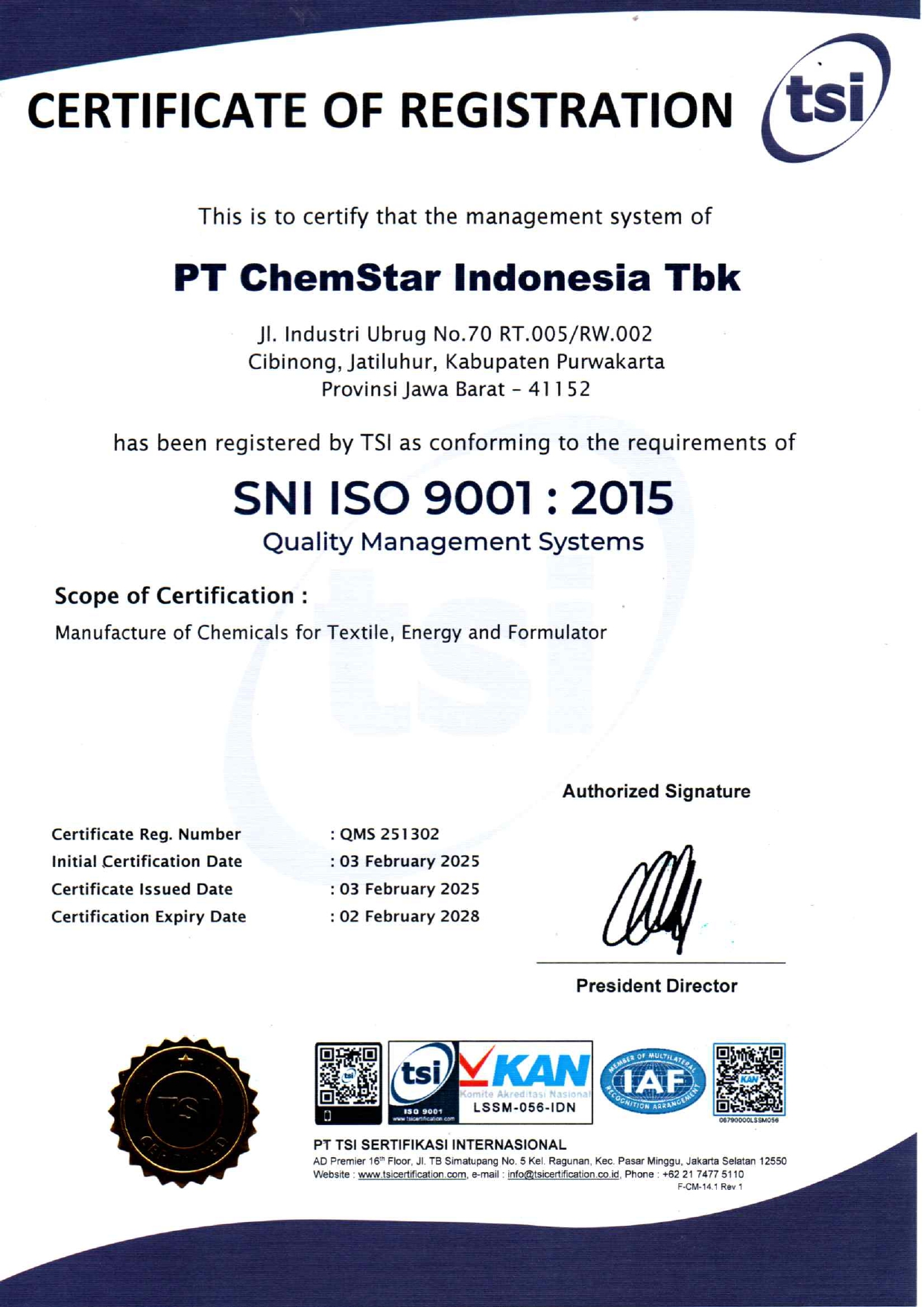 Sertifikat ISO 9001